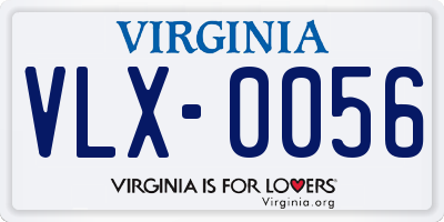 VA license plate VLX0056