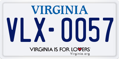 VA license plate VLX0057