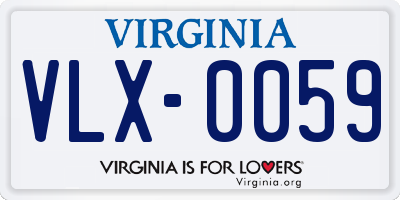 VA license plate VLX0059