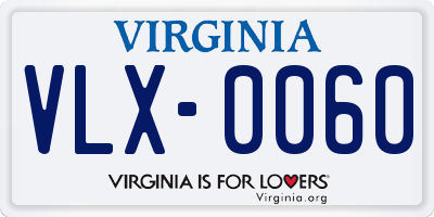 VA license plate VLX0060