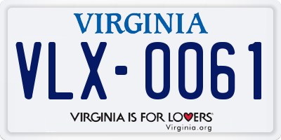 VA license plate VLX0061