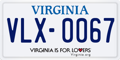 VA license plate VLX0067