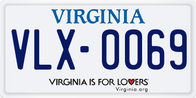 VA license plate VLX0069