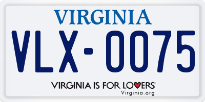 VA license plate VLX0075