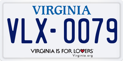 VA license plate VLX0079