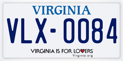 VA license plate VLX0084