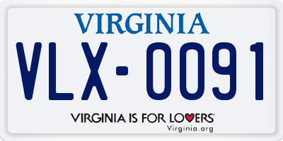 VA license plate VLX0091