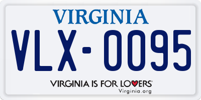 VA license plate VLX0095