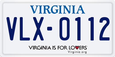 VA license plate VLX0112