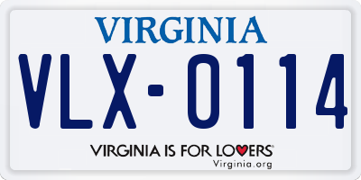 VA license plate VLX0114