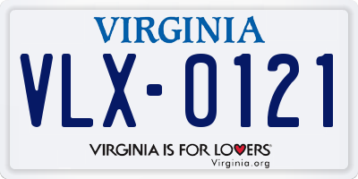 VA license plate VLX0121