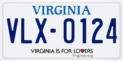 VA license plate VLX0124