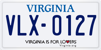 VA license plate VLX0127