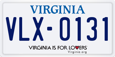 VA license plate VLX0131