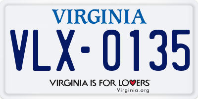 VA license plate VLX0135