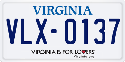 VA license plate VLX0137