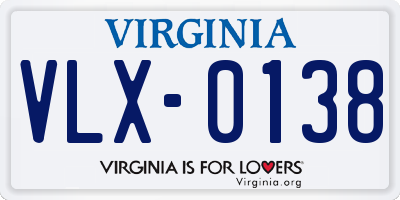 VA license plate VLX0138