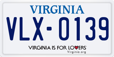 VA license plate VLX0139