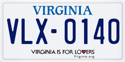 VA license plate VLX0140