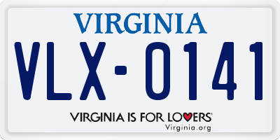 VA license plate VLX0141