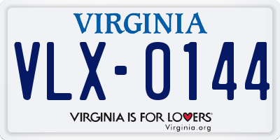 VA license plate VLX0144