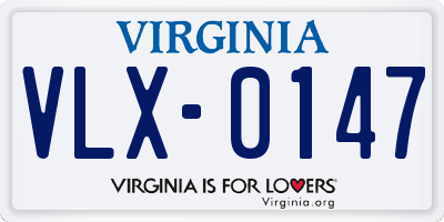 VA license plate VLX0147