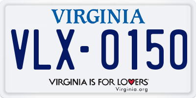 VA license plate VLX0150