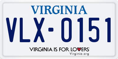 VA license plate VLX0151