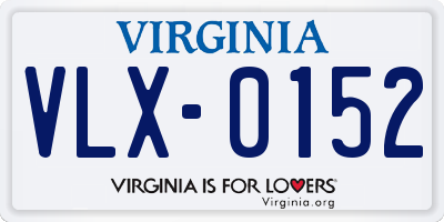 VA license plate VLX0152