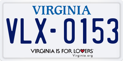 VA license plate VLX0153