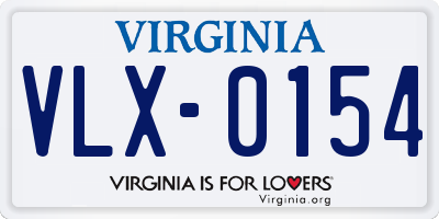 VA license plate VLX0154