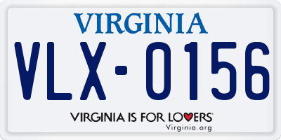 VA license plate VLX0156