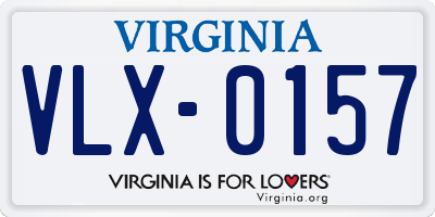 VA license plate VLX0157