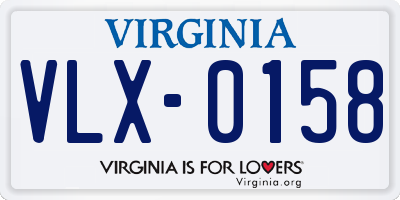 VA license plate VLX0158