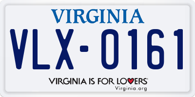 VA license plate VLX0161