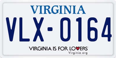 VA license plate VLX0164