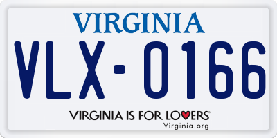 VA license plate VLX0166