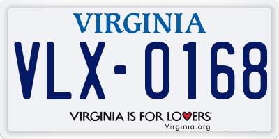 VA license plate VLX0168