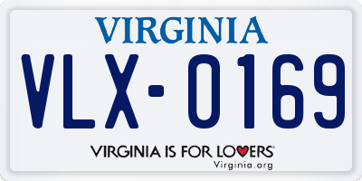 VA license plate VLX0169