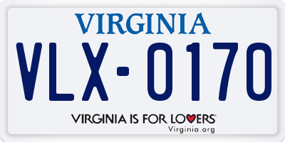 VA license plate VLX0170