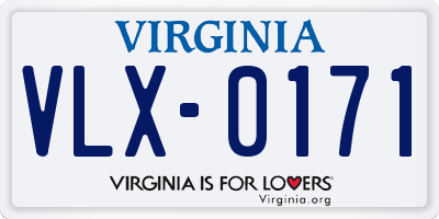 VA license plate VLX0171