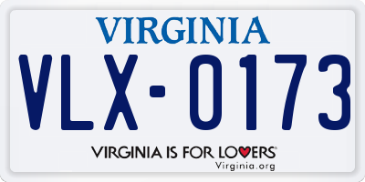 VA license plate VLX0173