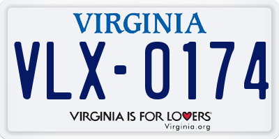 VA license plate VLX0174