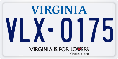 VA license plate VLX0175