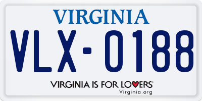 VA license plate VLX0188