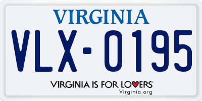 VA license plate VLX0195