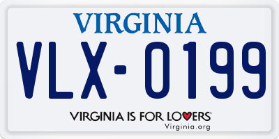 VA license plate VLX0199