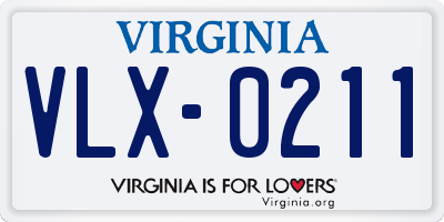 VA license plate VLX0211