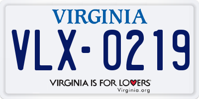 VA license plate VLX0219