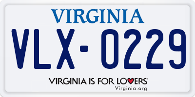 VA license plate VLX0229